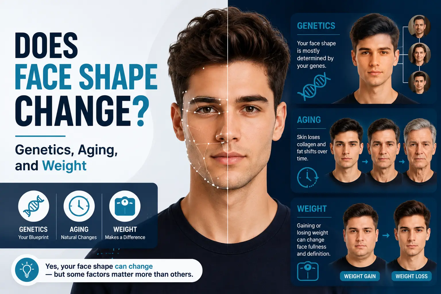 Does Face Shape Change Genetics, Aging, and Weight