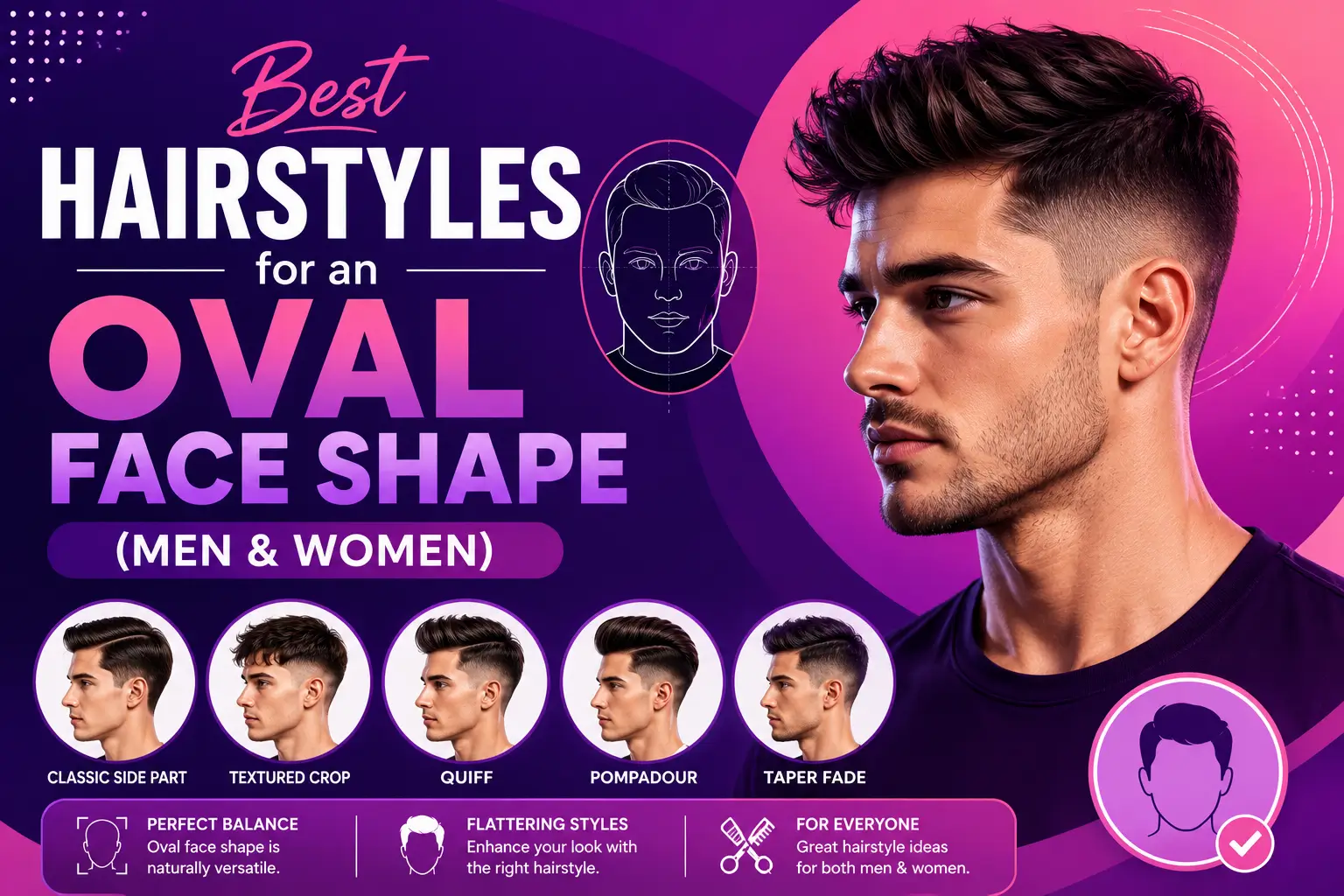 Best Hairstyles for an Oval Face Shape (Men & Women)