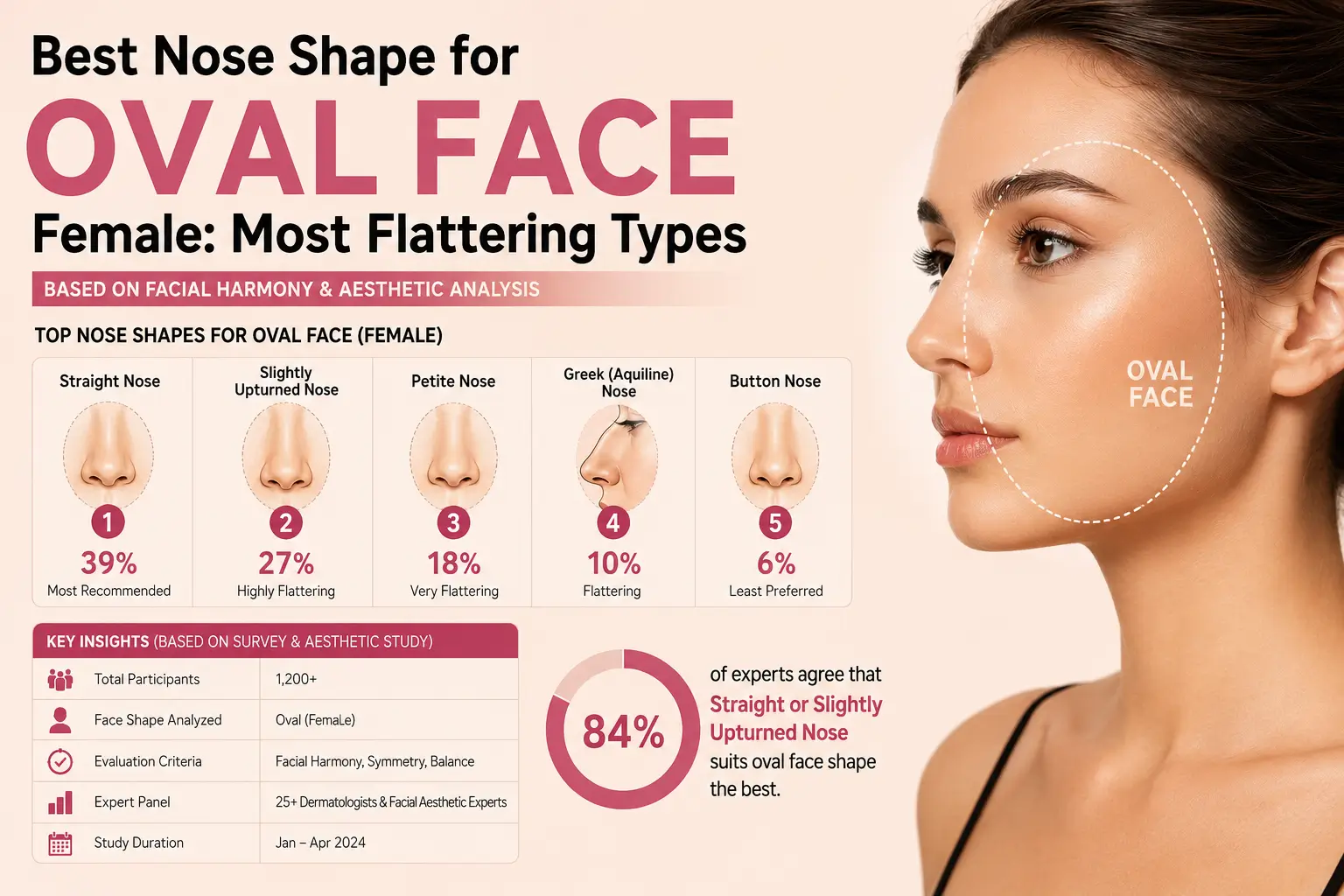 Best Nose Shape for Oval Face Female Most Flattering Types