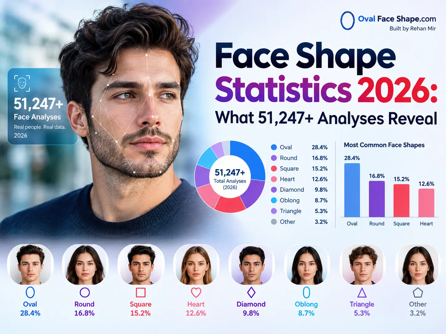Face Shape Statistics 2026 What 51,247+ Analyses Reveal