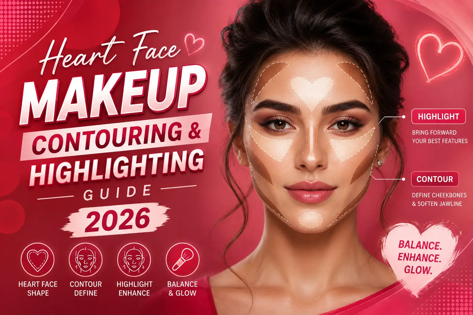 Heart Face Makeup Contouring & Highlighting Guide 2026