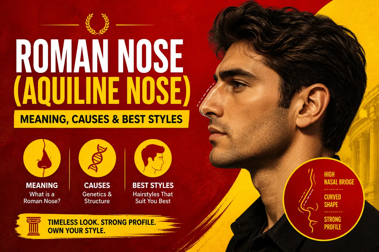 Roman Nose (Aquiline Nose) Meaning, Causes & Best Styles