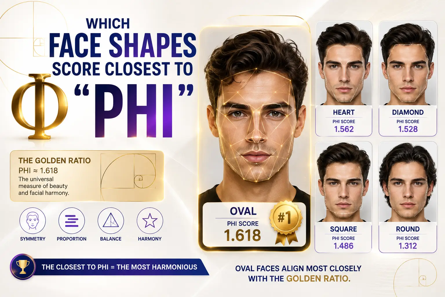 Which Face Shapes Score Closest to Phi