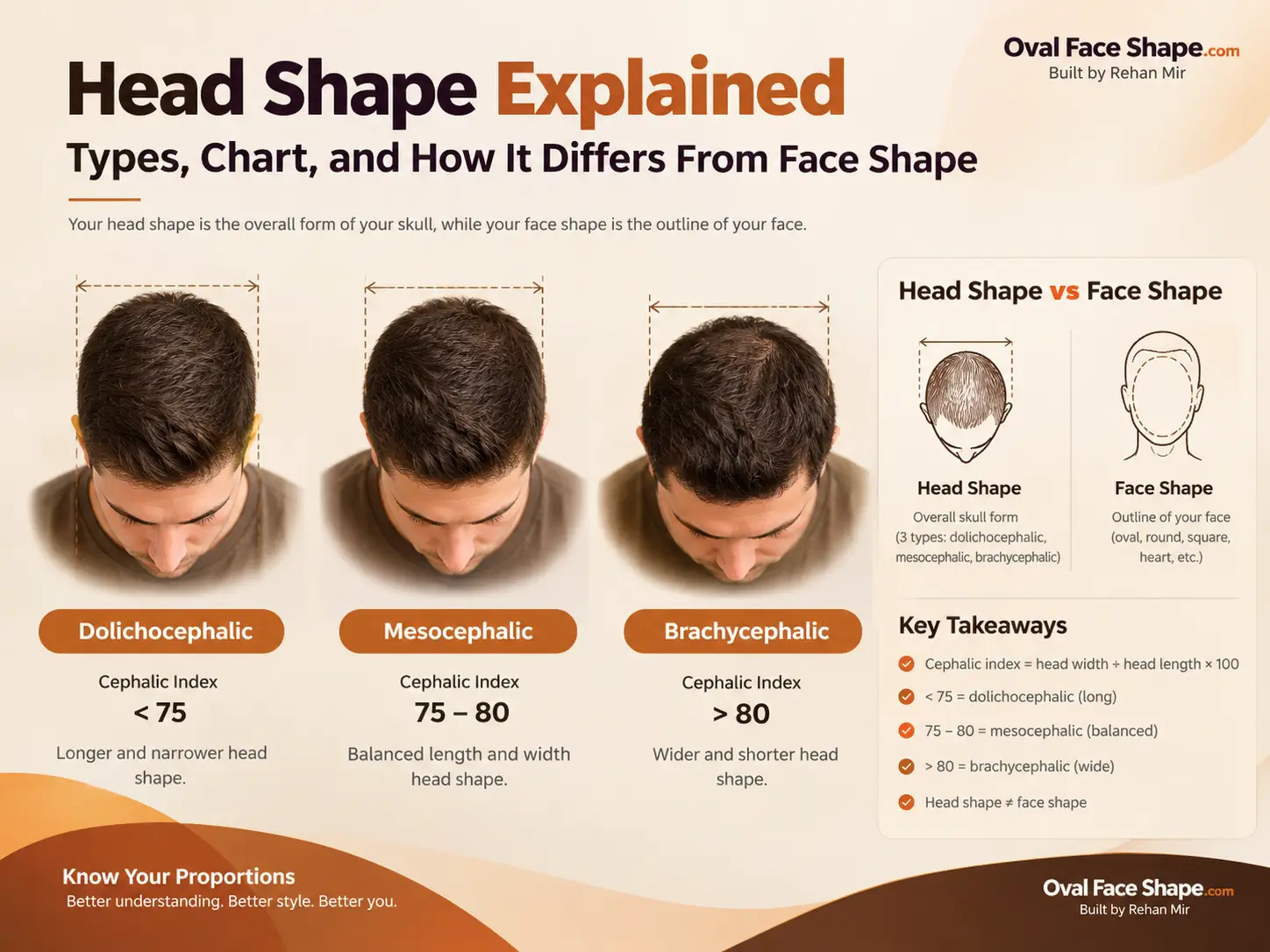 Head Shape Explained: Types, Chart, and How It Differs From Face Shape