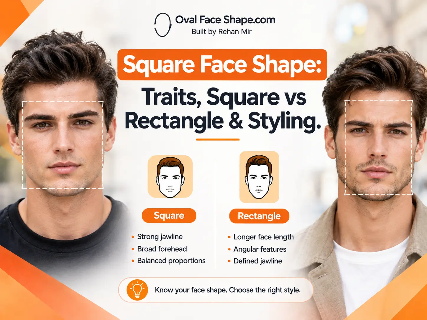Square Face Shape: Traits, Square vs Rectangle & Styling