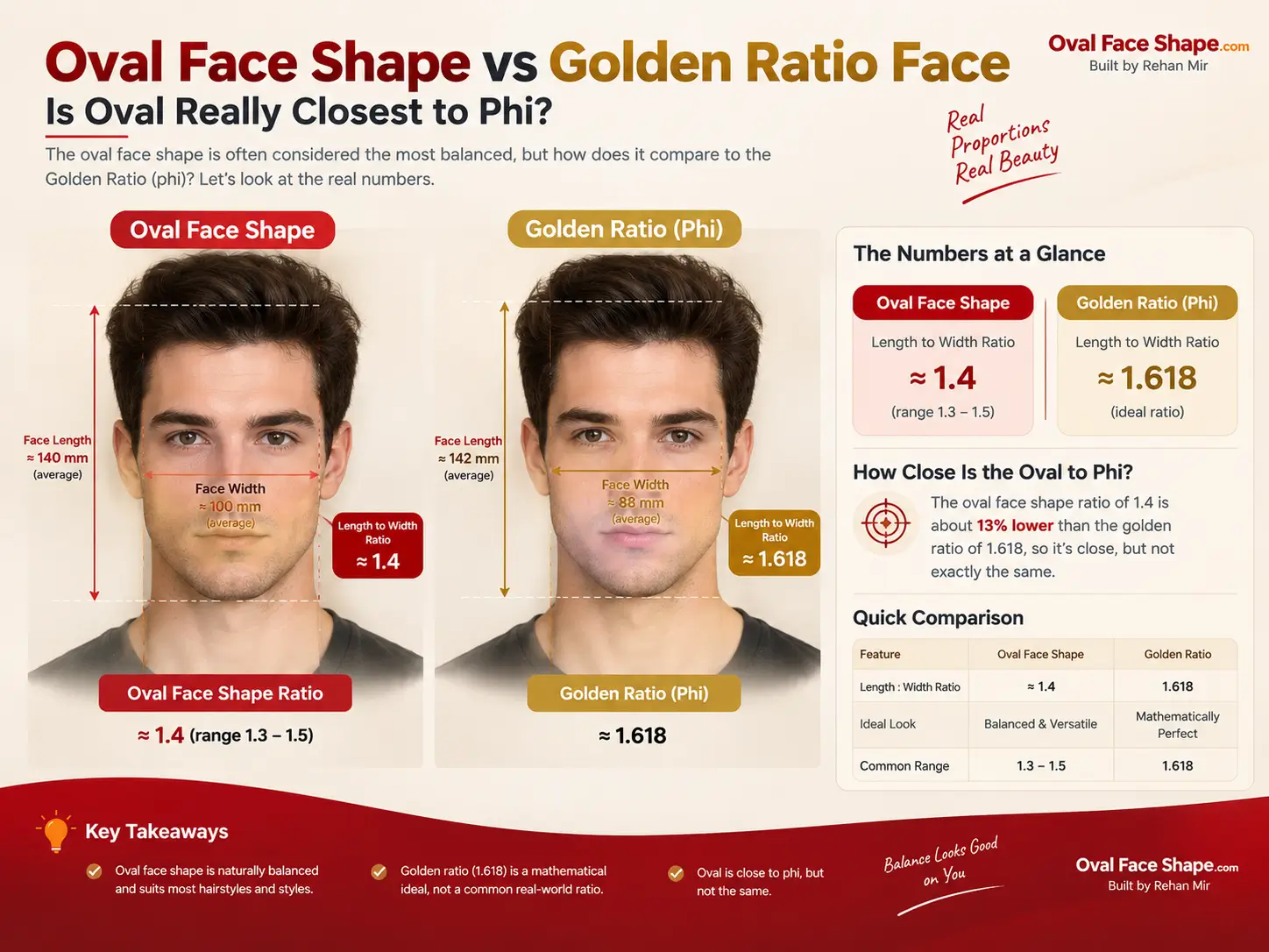 Oval Face Shape vs Golden Ratio Face: Is Oval Really Closest to Phi?